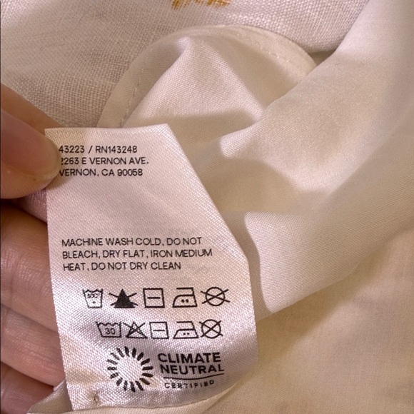 Reformation Belgium Linen Floral Midi Dress Josie Size 4 White Blue Slit - Picture 10 of 15